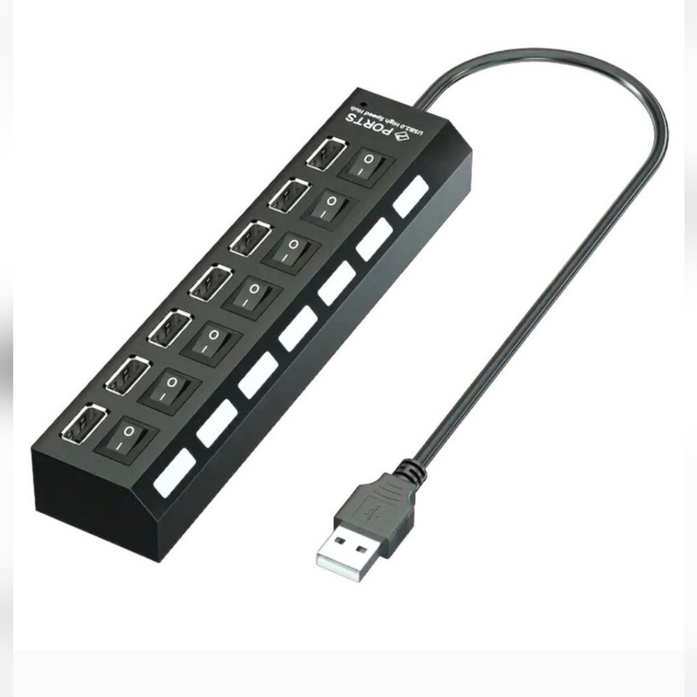 7-port USB Connector Memory Card Standalone Universal Hub NIP